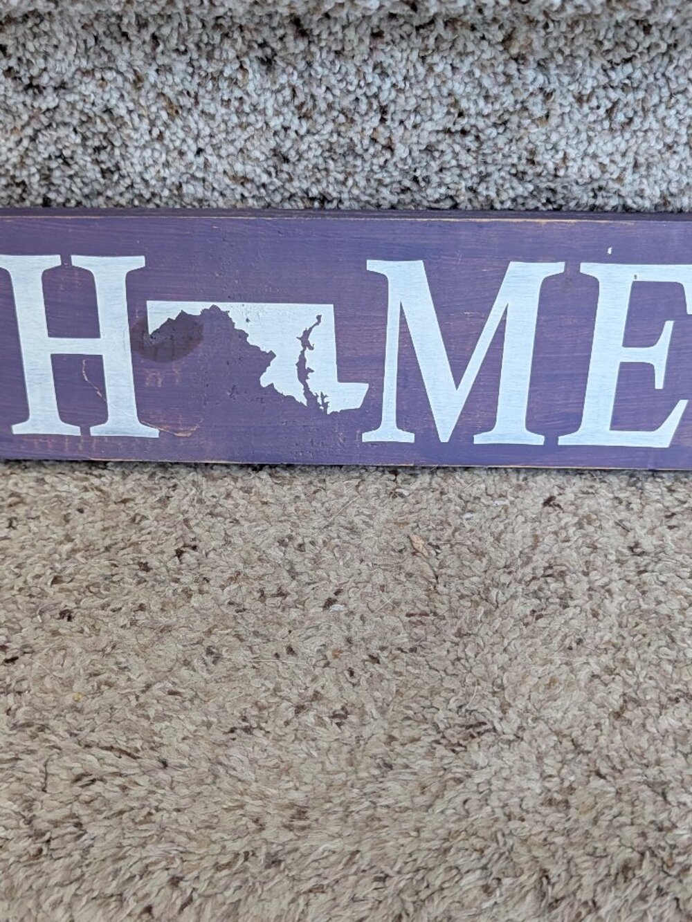 HOME - PROUD Maryland Map - ALL WOOD HOME PURPLE DECOR